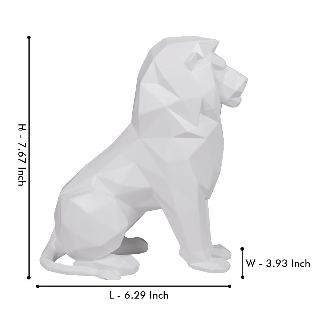 Artarium Stylized Geometric Sitting Lion Figurine Idol