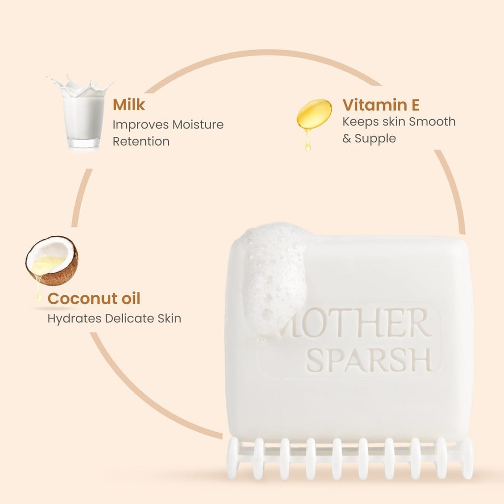 Mother Sparsh Milky Soft Baby Bathing Soap Bar - 75 gms