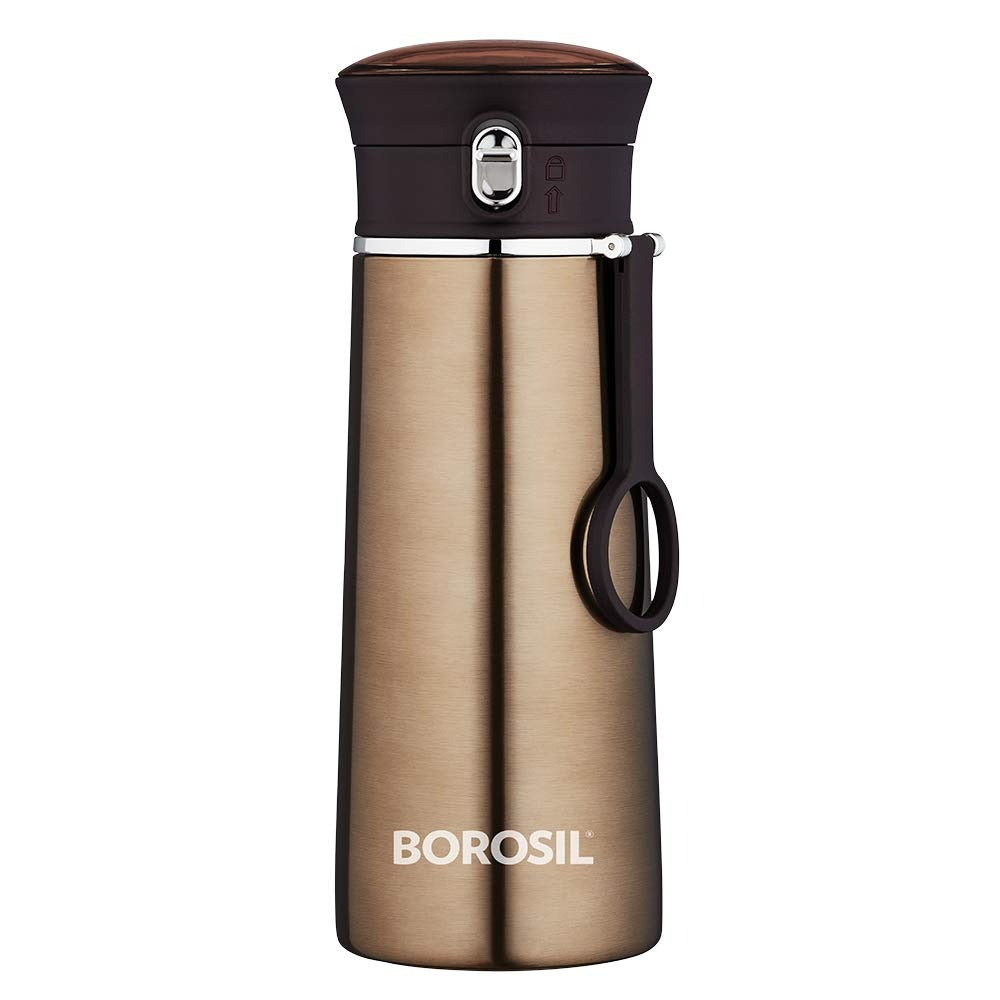 Borosil Hydra Thermoflask Water Bottle Ease Brown 420ml