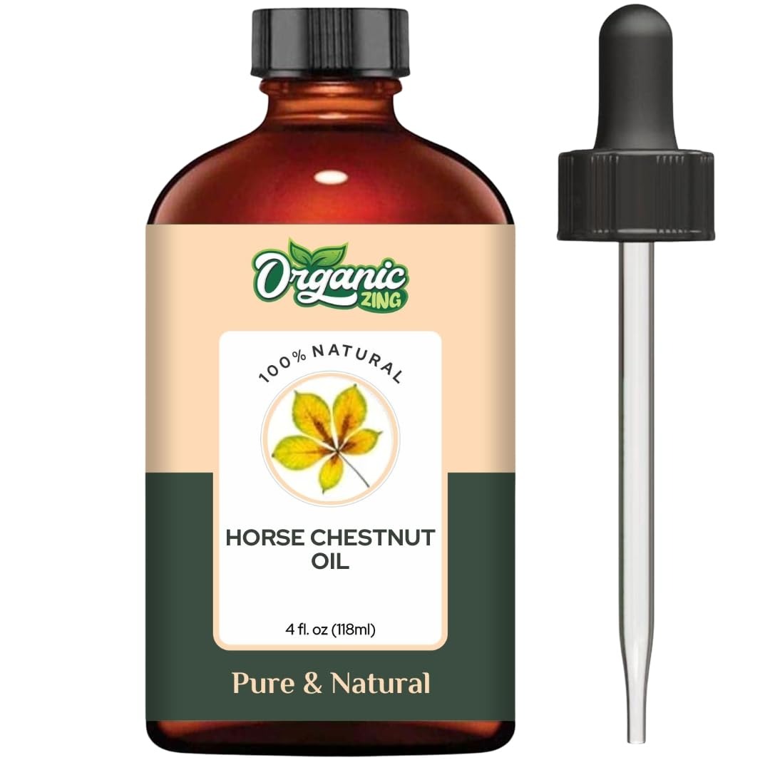 Organic Zing Horse Chestnut (Aesculus Hippocastanum) Oil | Essential Oil for Skincare, Hair Care & Massage - 118 Ml