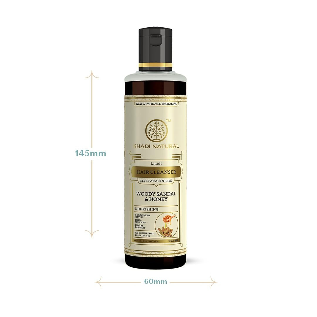 Khadi Natural Woodysandal & Honey Hair Cleanser - 210 ml