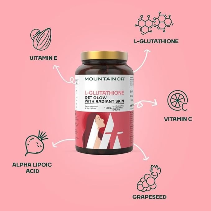 Mountainor L Glutathione 1000mg Capsules - 60 Caps