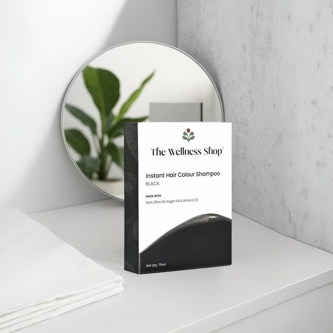 The Wellness Shop Instant Hair Colorur Shampoo Black  - 75 ml