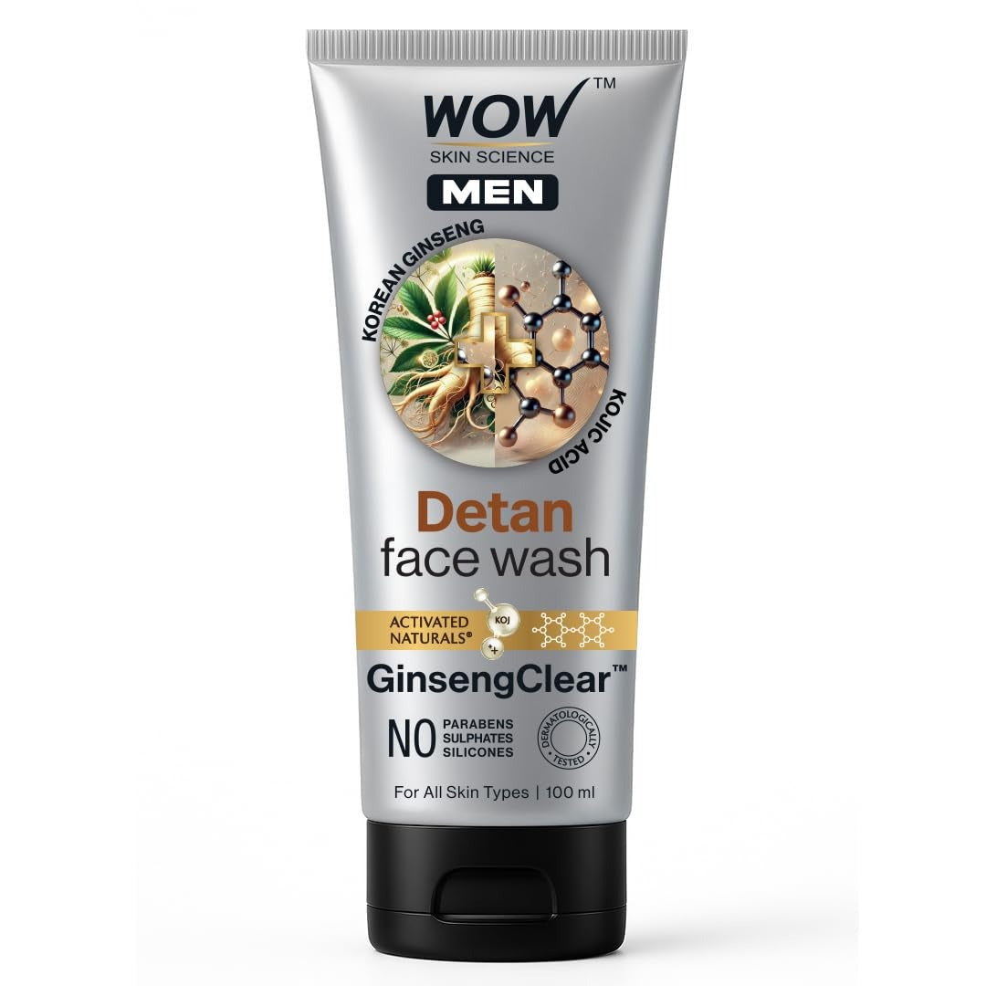 Wow Skin Science Men Detan Face Wash GinsengClear - 100 ml