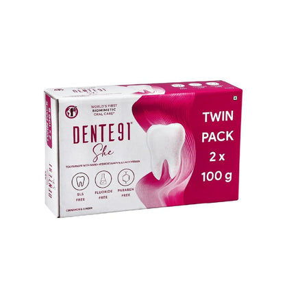 Dente91 SHE Toothpaste Specially Crafted for Women - 100 gms (Pack of 2)