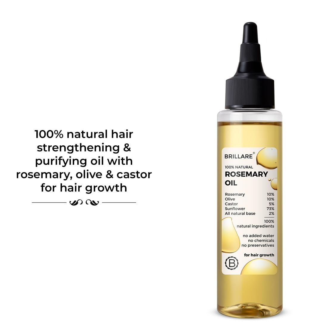 Brillare 100% Natural Rosemary Hair Oil - 100 ml