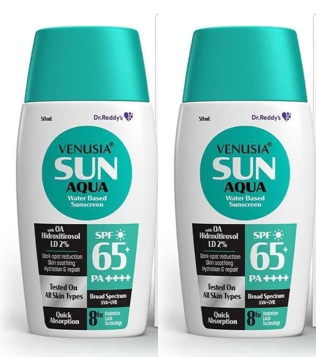 Dr. Reddy's Venusia Aqua Water based sunscreen SPF 65 ++++ - 50 ml (Pack of 2)