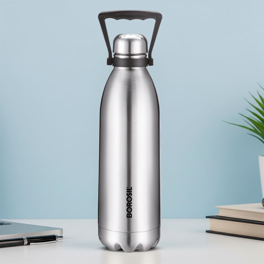 Borosil Hydra Thermoflask Steel Water Bottle Bolt 1.8L