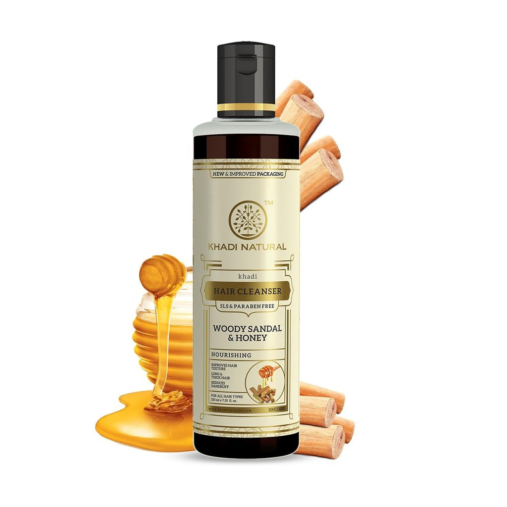 Khadi Natural Woodysandal & Honey Hair Cleanser - 210 ml