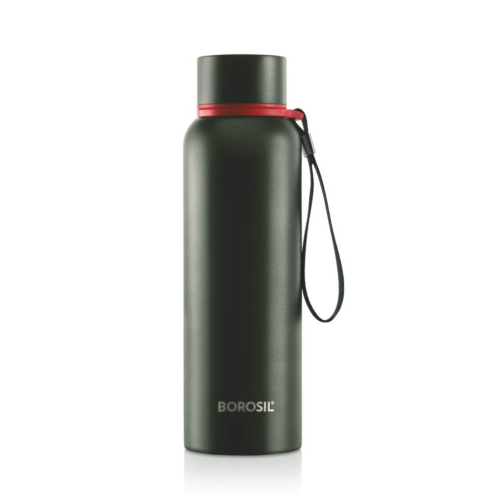 Borosil Hydra Thermoflask Water Bottle Trek Green 850ml