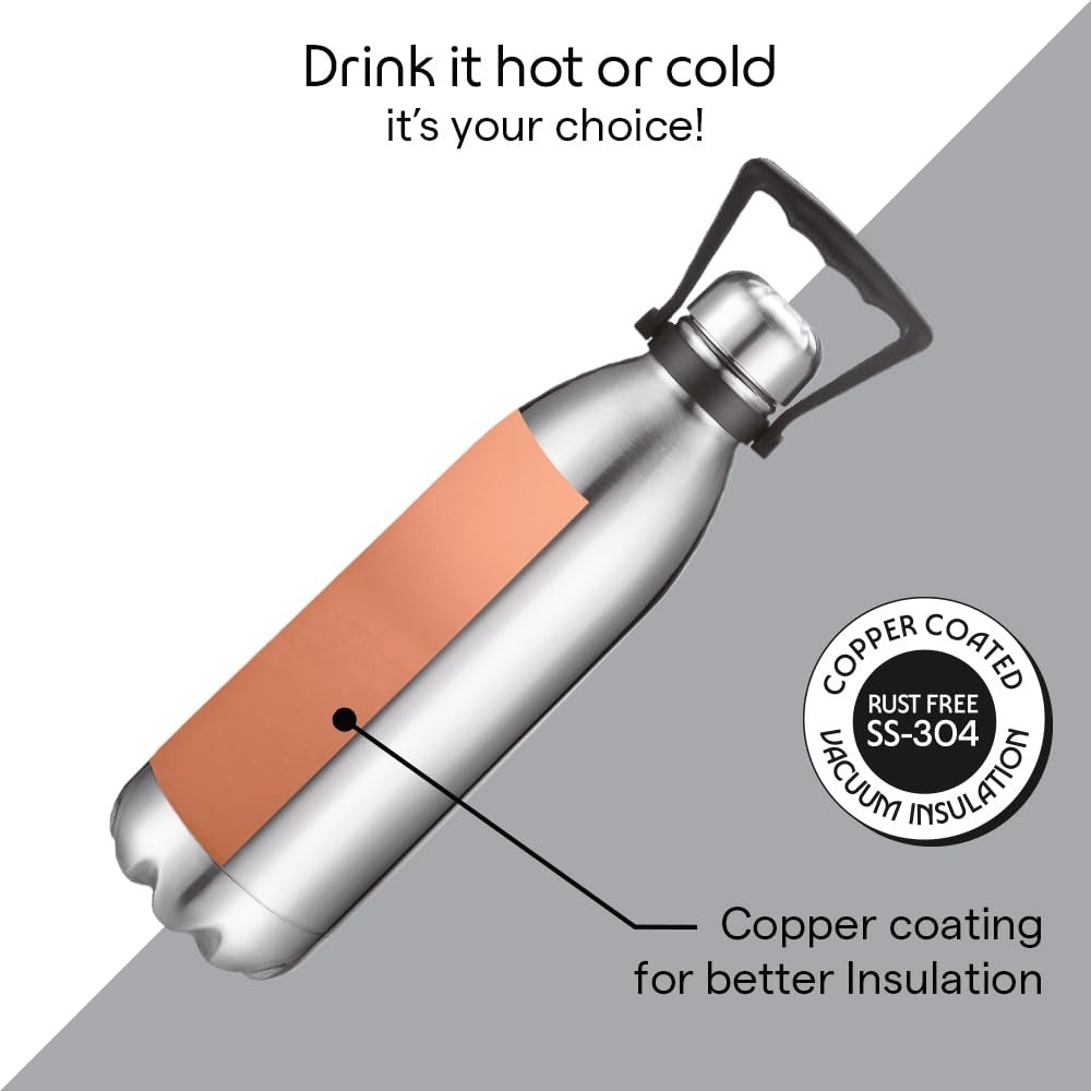 Borosil Hydra Thermoflask Steel Water Bottle Bolt 1.8L