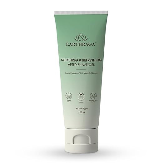 Earthraga Lemongrass Mint Essential Oils Moisturizing After Shave Gel - 100 ml