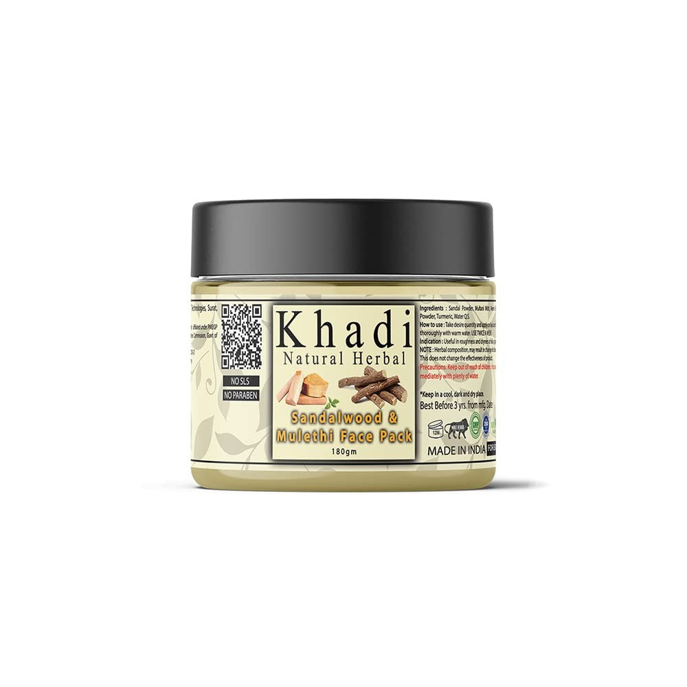 Khadi Natural Herbal Sandalwood & Mulethi Face Pack - 180 gms