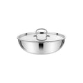 Prabha Stainless Steel Prima Tasla with Flat Bottom Included Lid