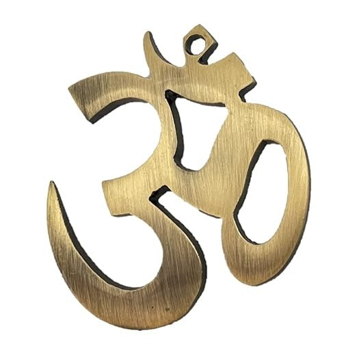 Uapan Brass Om/AUM Sculptures For Wall Hanging Decorative Showpiece Goodluck Auspicious Religious Symbols