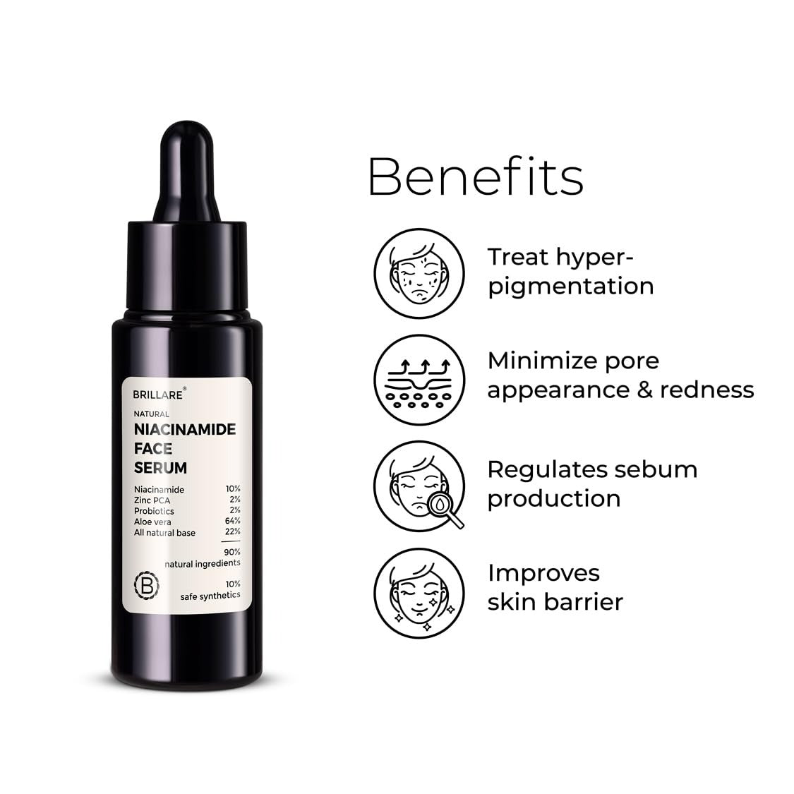 Brillare Natural Niacinamide Face Serum - 30 ml