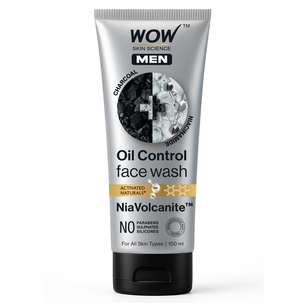 WOW Skin Science MEN CHARCOAL + NIACINAMIDE Oil-Control Face Wash