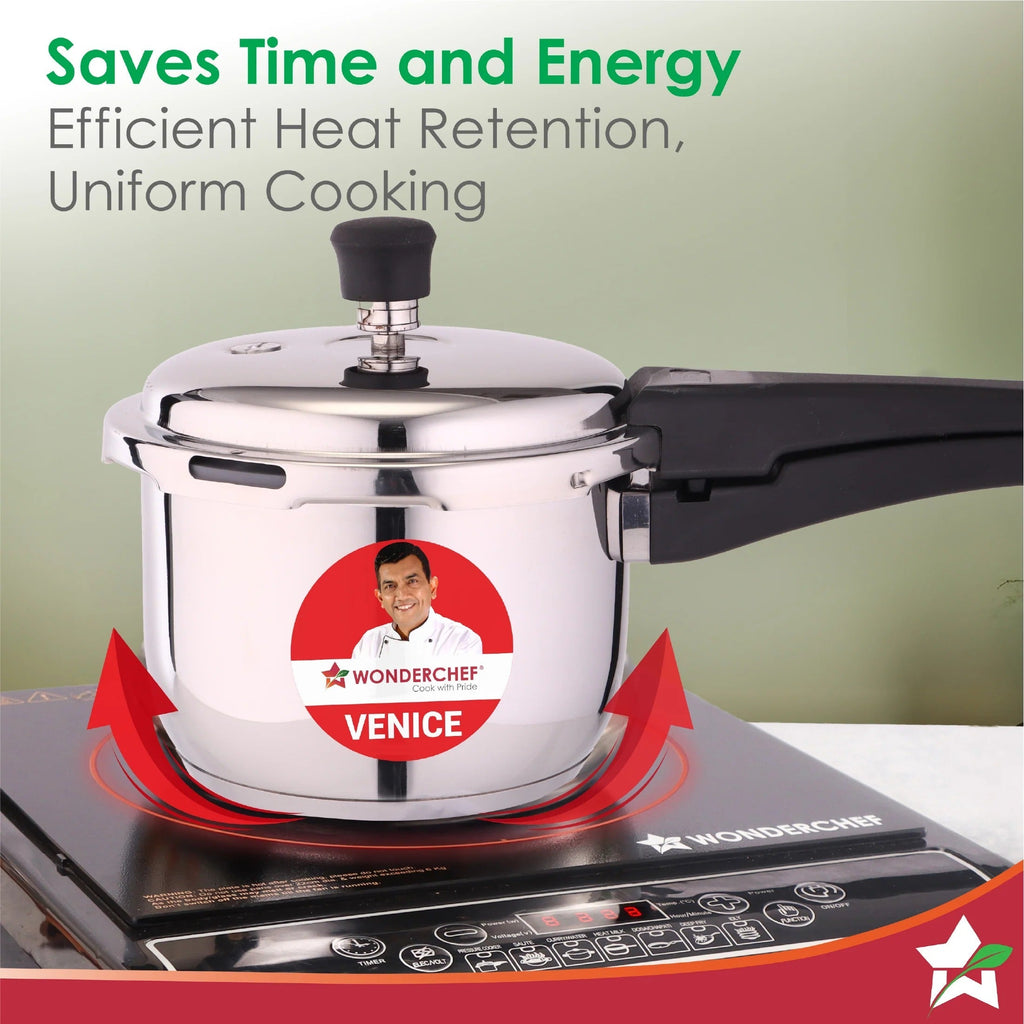 Wonderchef Venice Stainless Steel Pressure Cooker 3L Outer Lid Triply
