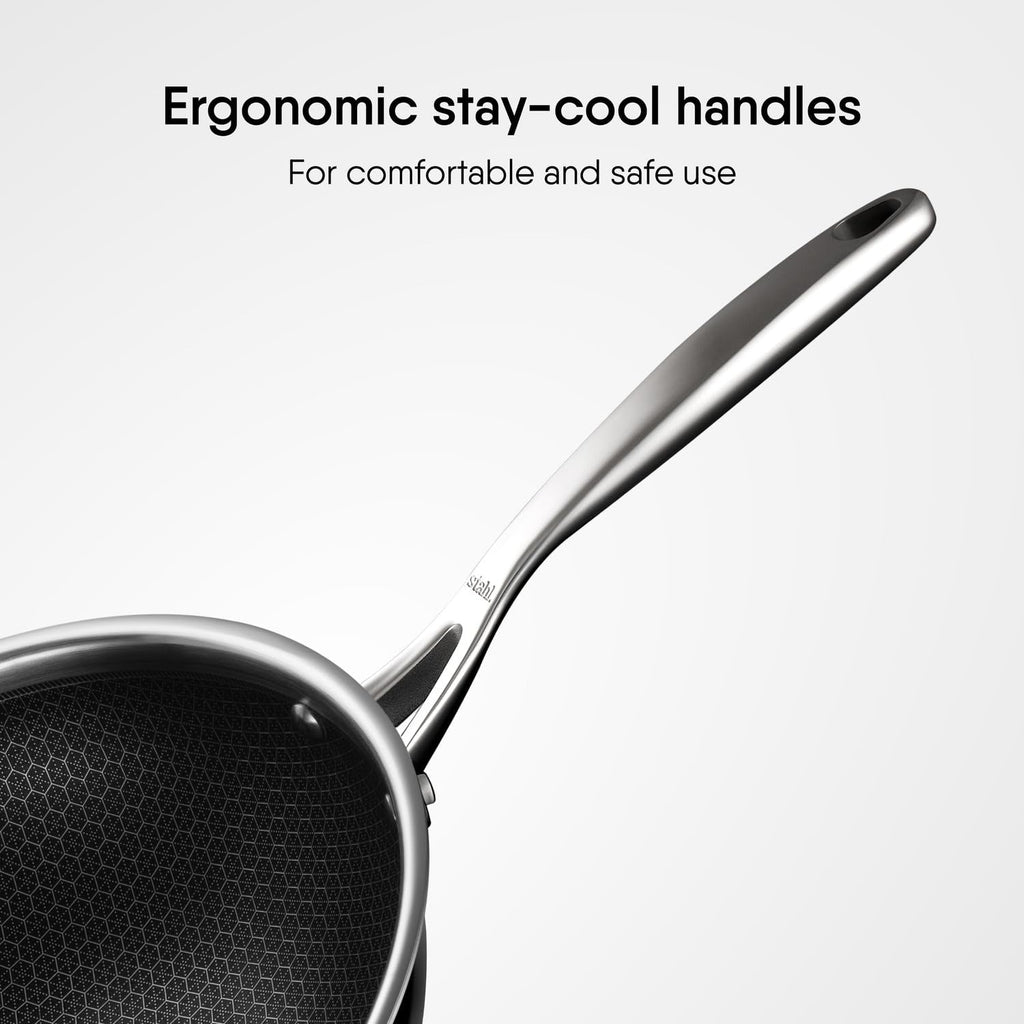 Stahl Deep Fry Pan Triply Artisan Hybrid Series