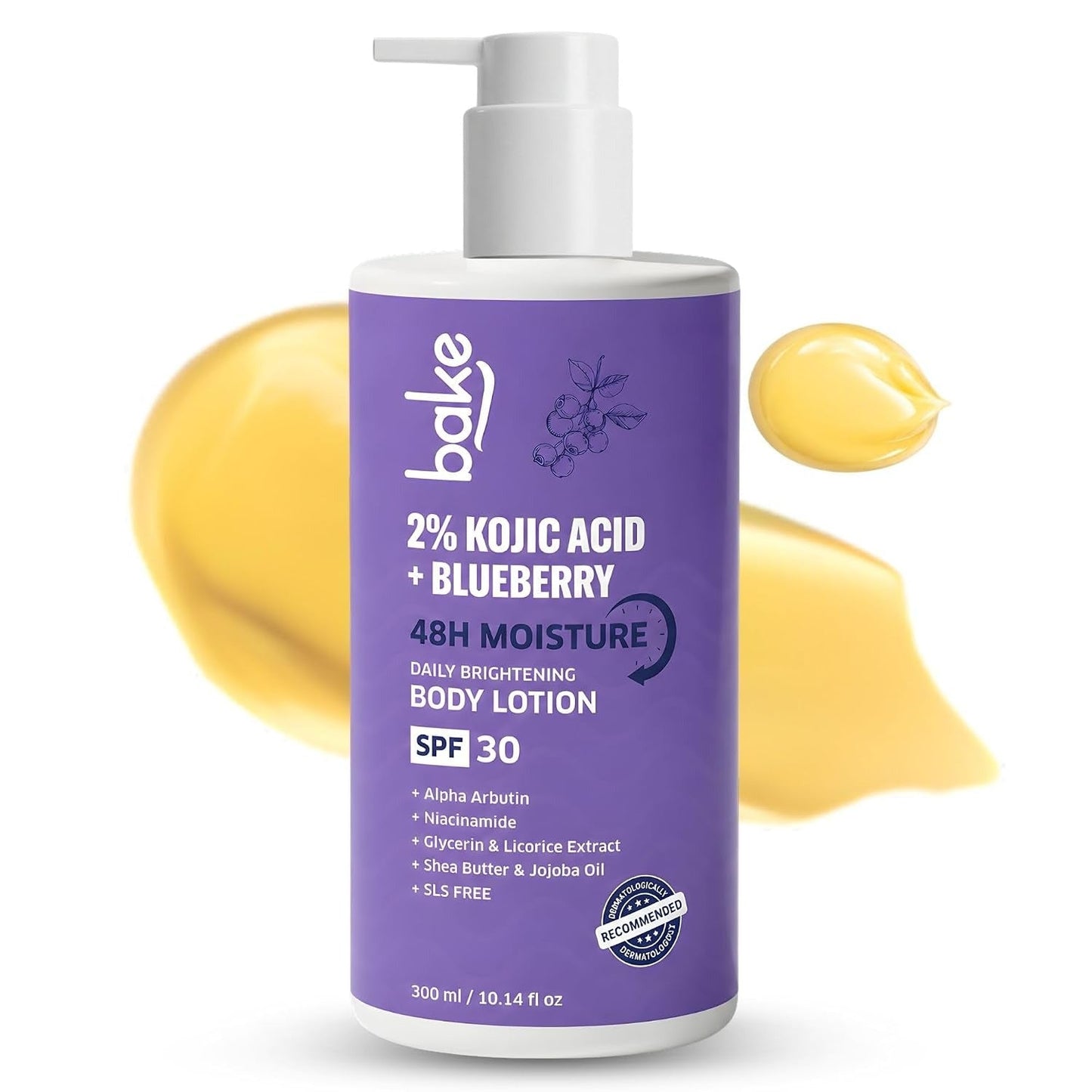 Bake 2% Kojic Acid Body Lotion SPF 30 PA+++ for Pigmentation & Tan Removal - 200 ml (Pack of 2)