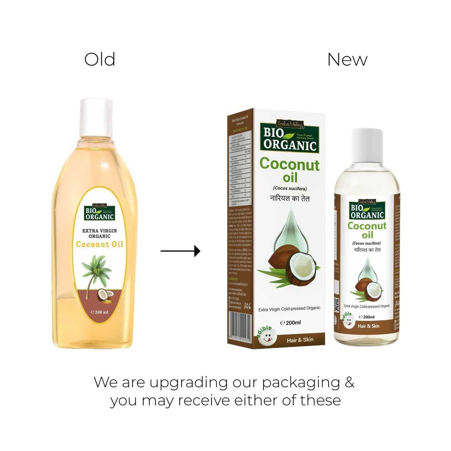 Indus valley Bio Organic Extra Virgin Coconut Oil - 200 ml