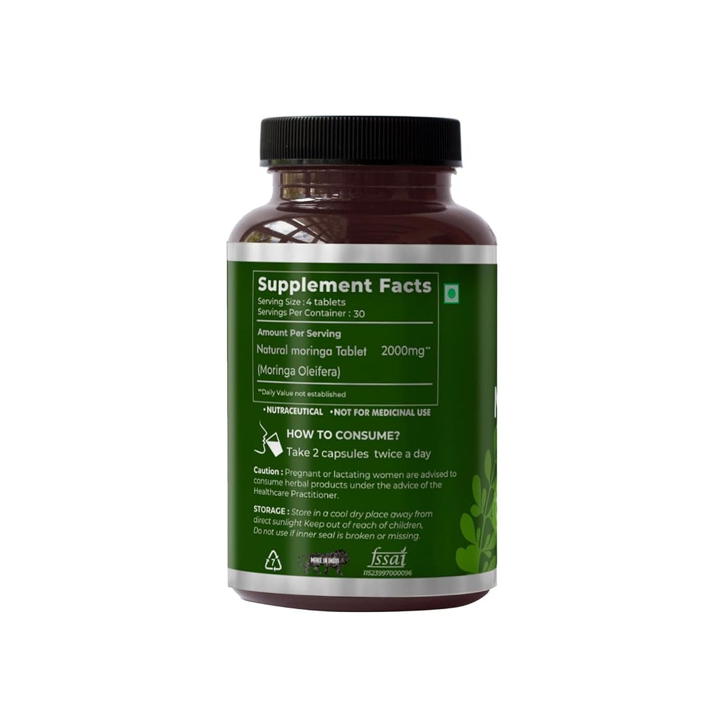 Saptamveda Organic Moringa Tablets - 120 tabs