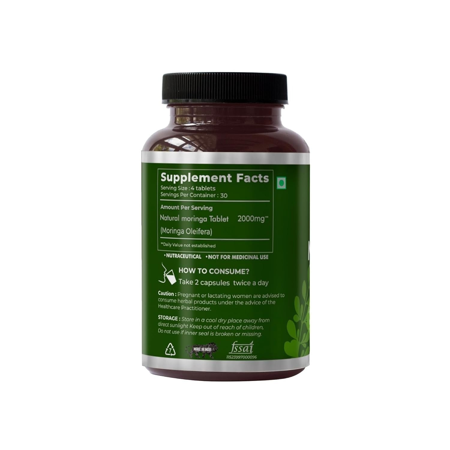 Saptamveda Organic Moringa Tablets - 120 tabs
