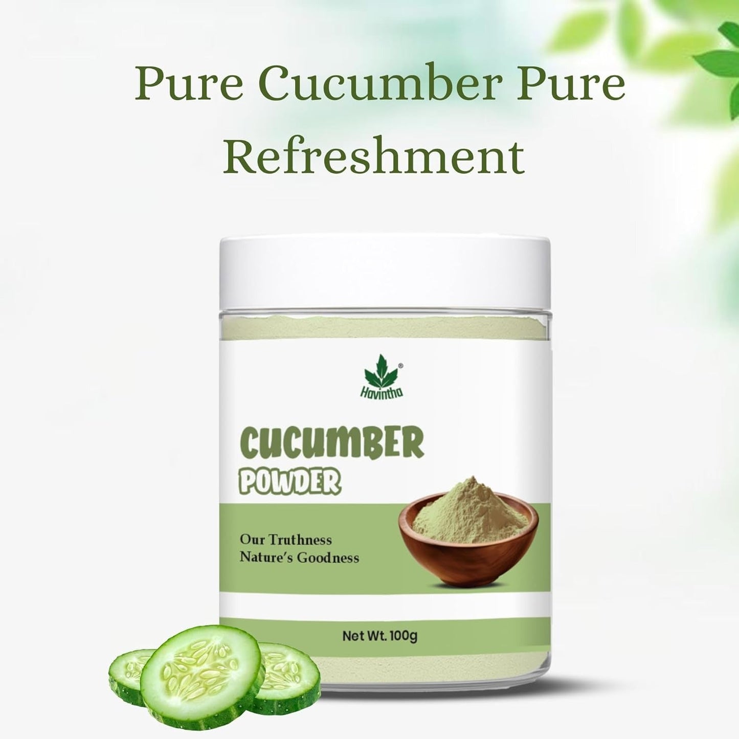 Havintha Natural Cucumber Powder for Skin Care, Health Care - 100gms