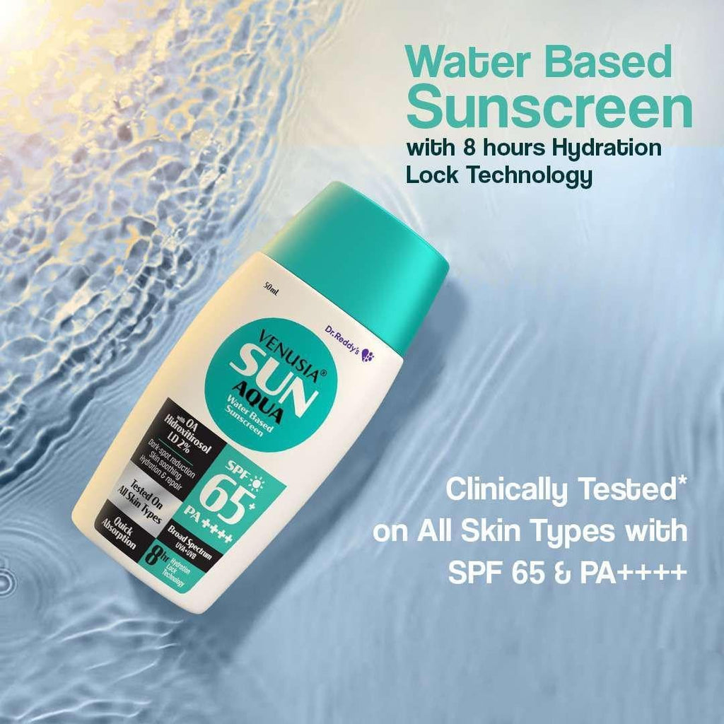 Dr. Reddy's Venusia Aqua Water based sunscreen SPF 65 ++++ - 50 ml (Pack of 2)
