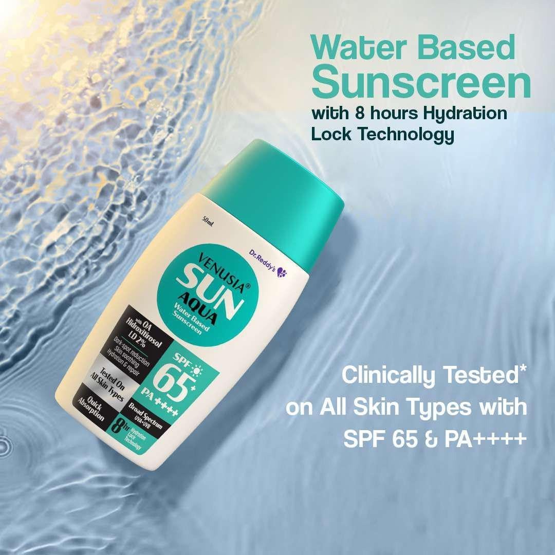 Dr. Reddy's Venusia Aqua Water based sunscreen SPF 65 ++++ - 50 ml (Pack of 2)