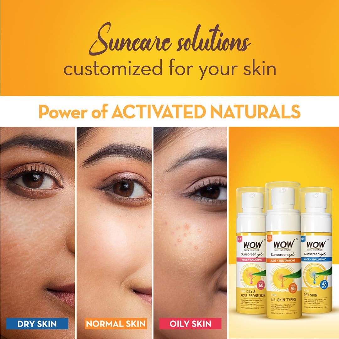 Wow Skin Science Sunscreen Gel For All Skin Types SPF 55 PA++++ - 50 ml
