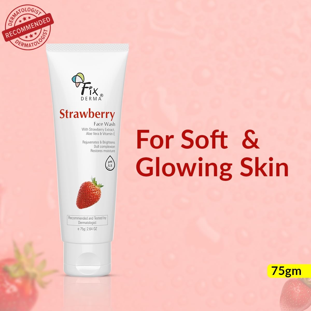 Fixderma Strawberry Face Wash - 75 gms