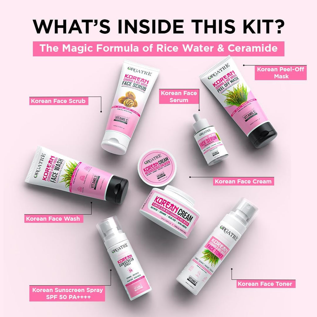 Orgatre Korean Rice & Ceramide 7-Step Skincare Gift Set