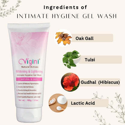 Vigini Natural Feminine Private Parts Hygiene Deodorant Gel Wash - 100 gms