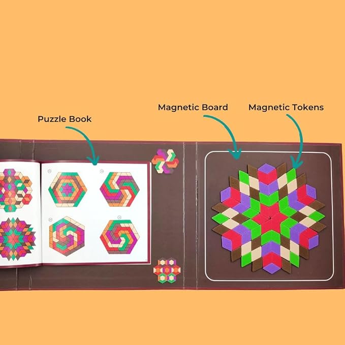 Pelikas Toyz Magnalogix Mandala Art for Beginners, Puzzle Game, Mosaic Art Kit, Gift for Boys Girls 8-12 Years, Magnetic Puzzles Mosaic Mandala