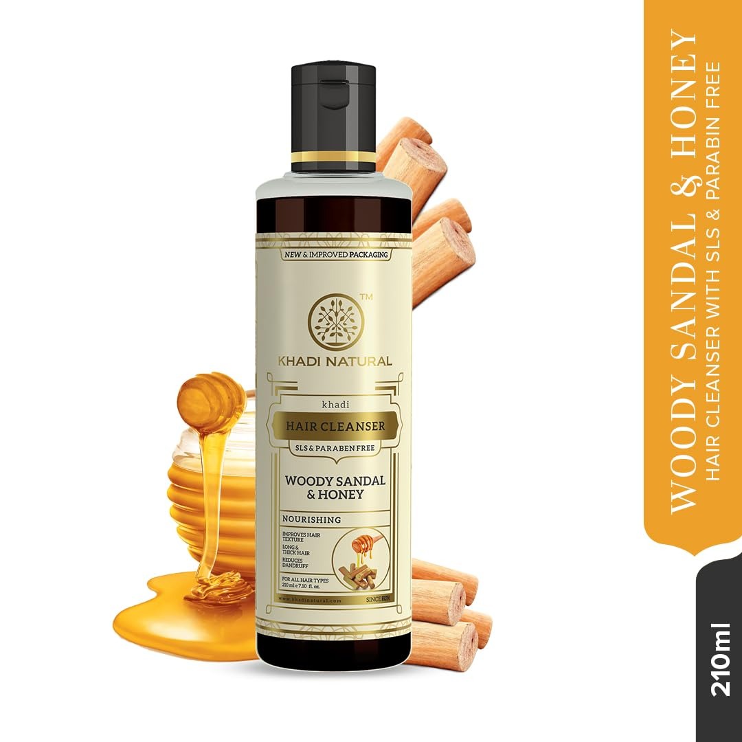 Khadi Natural Woodysandal & Honey Hair Cleanser - 210 ml