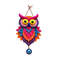 GiftOday Owl Shape Wooden Wall Hanging Evil Eye Decoration Modern Artwork Owl Design1