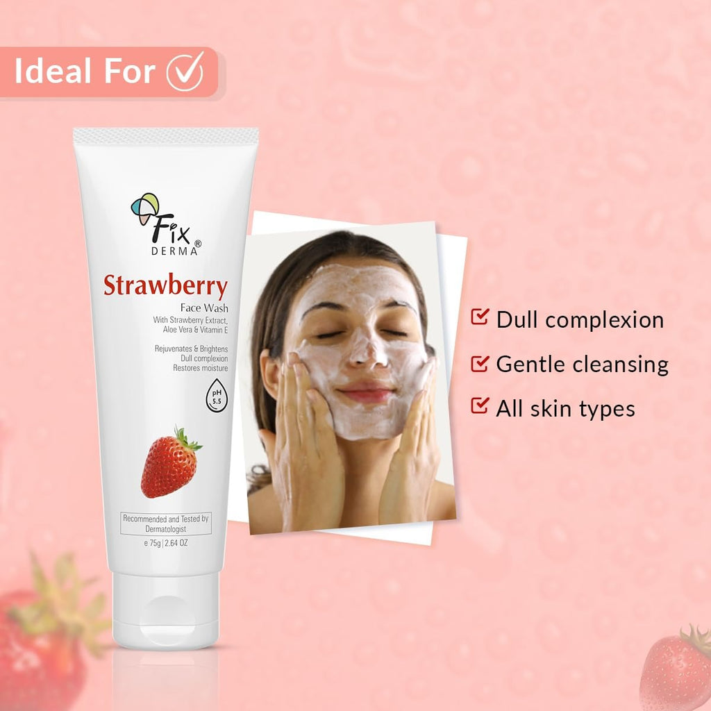 Fixderma Strawberry Face Wash - 75 gms