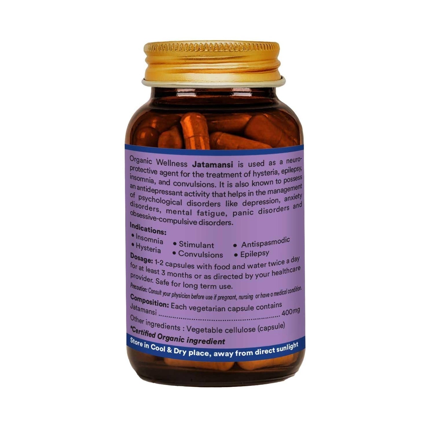Organic Wellness Jatamansi 90 Vegetarian Capsules