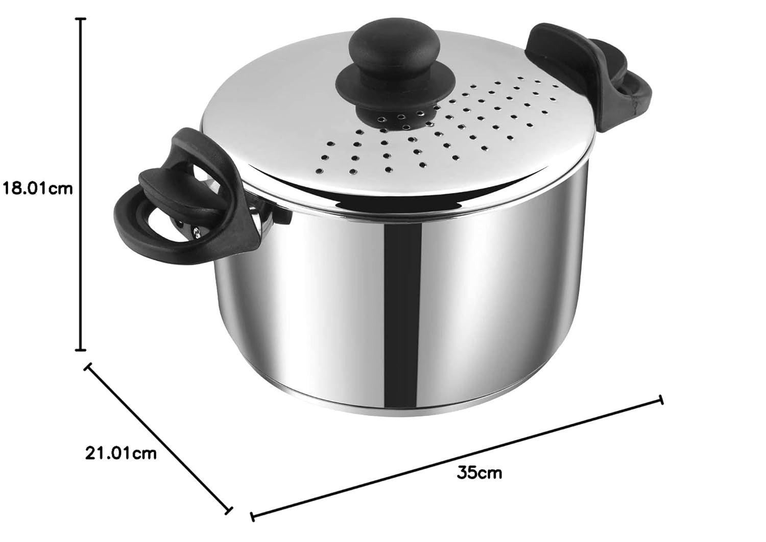 Vinod Stainless Steel Cookware Pasta, Noodle Steamer Pot With Lid - 4 Litres | Rice | Veggies Stainer Pot | Sandwich Bottom | Handle With Lock