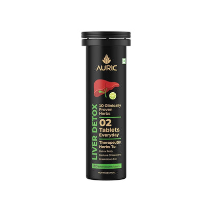 Auric Liver Detox Effervescent Tablet Drop Fizz & Drink - 20 tabs