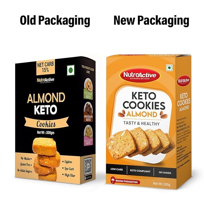 Diabexy NutroActive Keto Almond Cookies,1g Net Carb Per Cookies - 200 gms