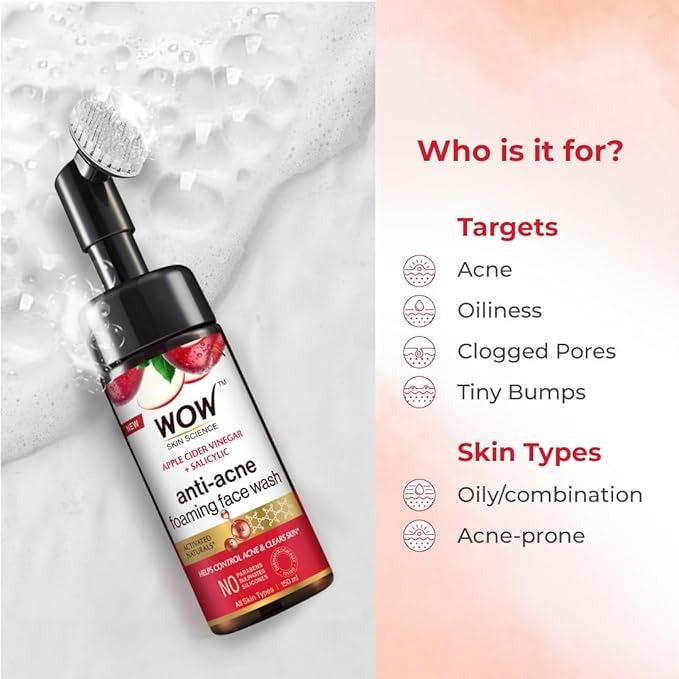 Wow Skin Science Apple Cider Vinegar Foaming Face Wash