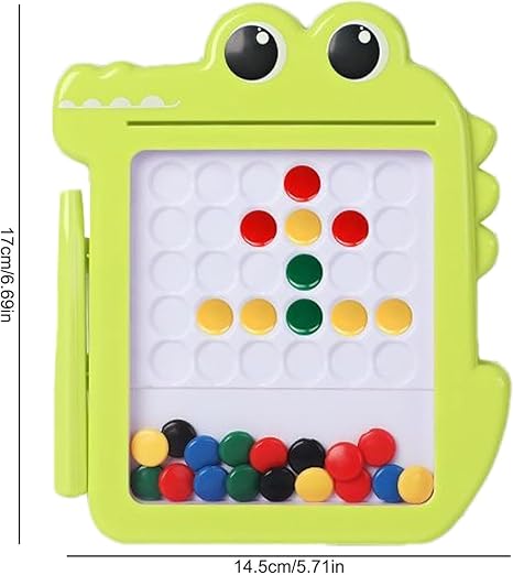 Lefan Magnetic Drawing Board for Kids, Magnetic Drawing Board for Doodling, Cute Crocodile Bead Children's Pen Puzzle, Early Education Toys-Pack of 1 pcs