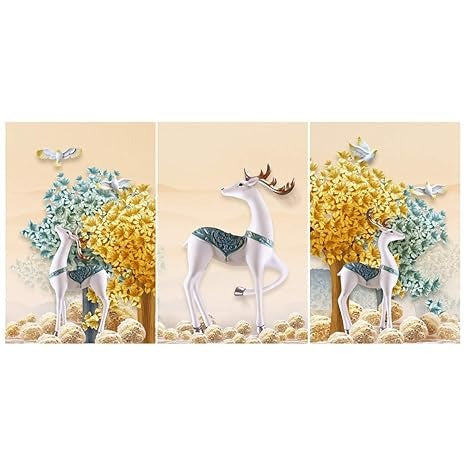 Rangoli MDF 3 Pcs Wall Poster 12x18 Inch Decorative Wall Art P-2 Design-10