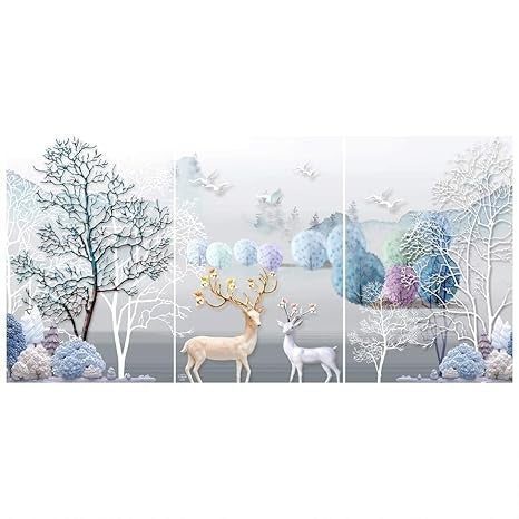 Rangoli MDF 3 Pcs Wall Poster 12x18 Inch Decorative Wall Art P-2 Design-16