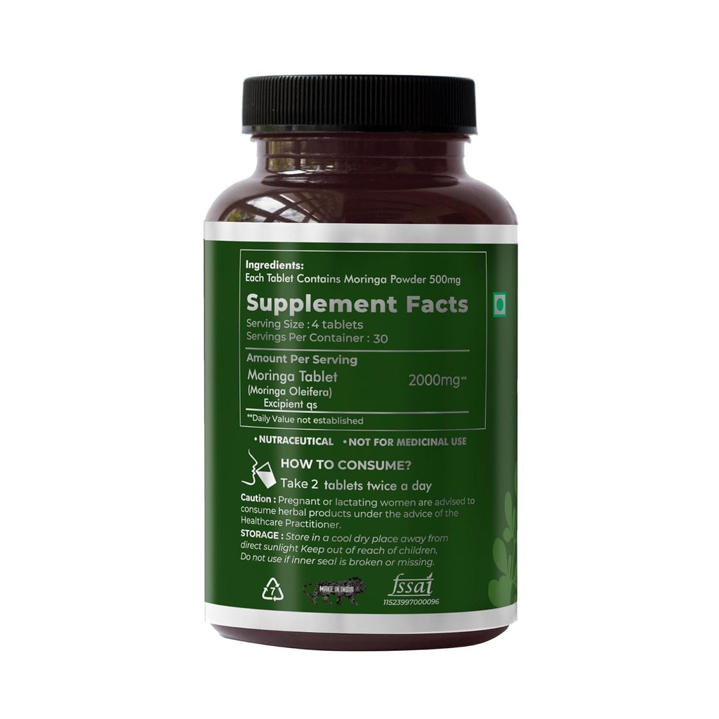 Saptamveda Organic Moringa Tablets - 120 tabs