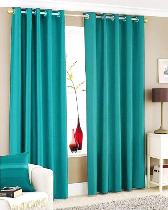 Homefab India Royal Silky Polyester Grommet Door Curtain 7 feet