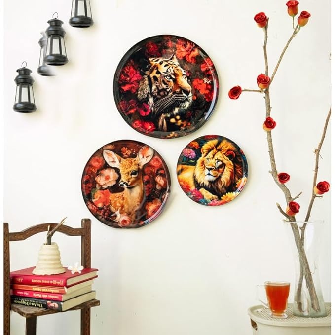 Ritualistic Vancara Madhubani Wall Plate for Home Decoration  Metal Wall Décor set of 3plate