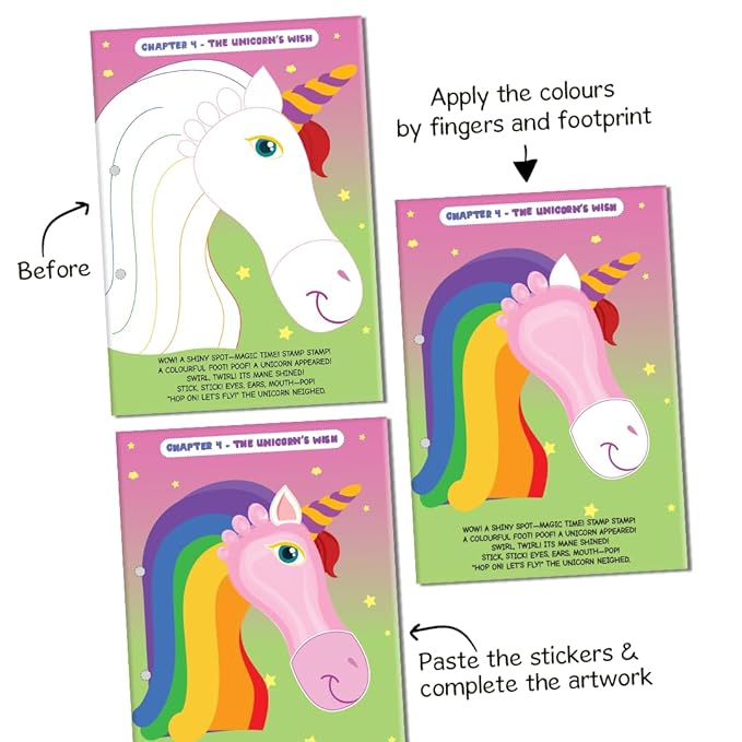 GiniMini Tiny Prints and The Magical Journey Art & Craft Kit for Kids 3–5 10 Story-Based Activities Fingerprint Painting Stickers DIY Scrapbook